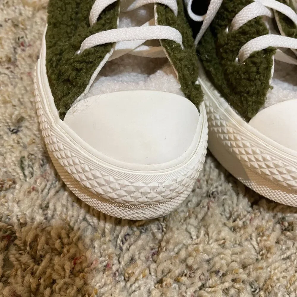 Converse Sherpa EVA Platform High Top Sneakers Dark Moss Bold Mandarin Y4.5/W6.5 - Picture 4 of 16